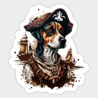 Dog Vintage Pirates Design Sticker